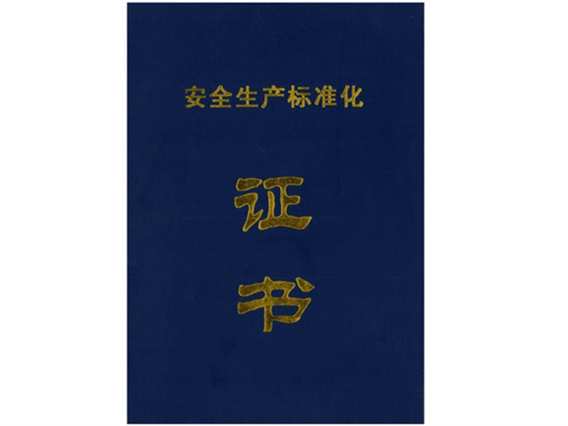 安全生產(chǎn)標準化證書(shū)